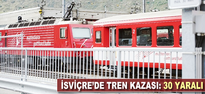 İsviçrede iki tren çarpıştı: 30 yaralı İsviçrede iki tren çarpıştı: 30 yaralı