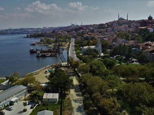 Eminönü-Alibeyköy tramvay hattı inşaatı havadan görüntülendi