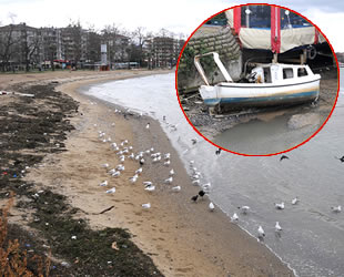 Yalova'da deniz 10 metre çekildi