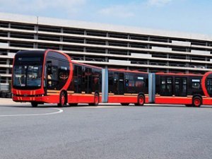 Dünyanın en uzun elektrikli otobüsü tanıtıldı