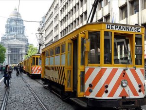 Brüksel'de 150 yıllık tramvaylar görücüye çıktı