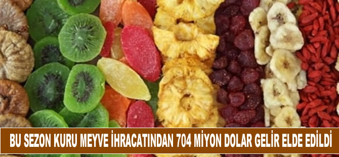 Bu sezon kuru meyve ihracatından 704 milyon dolar gelir elde edildi