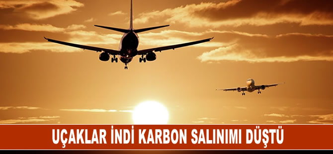 Uçaklar indi karbon salınımı düştü