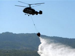 Fethiye'de yangın helikopteri düştü