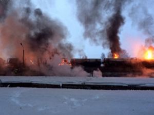 Rusya'da LPG taşıyan trende yangın çıktı