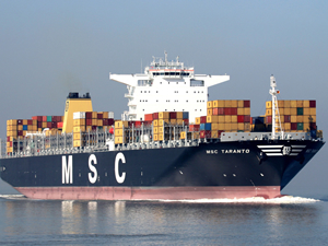 Dev konteyner gemisi MSC TARANTO Çanakkale Boğazı'ndan geçti