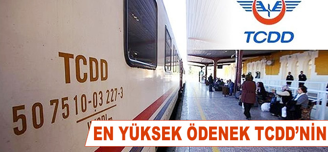 En yüksek ödenek TCDD'ye verildi