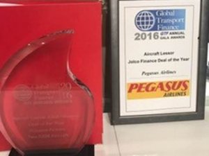 Pegasus, “Yılın En İyi JOLCO Uçak Finansmanı Ödülü”nü aldı