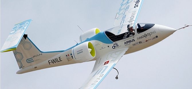 Elektrikli uçak havalandı